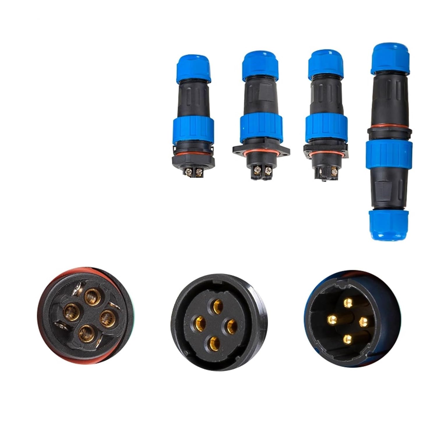 1 PCS LD Series IP68 Waterproof Connector Male Plug & Female Socket 2/3/4/5/6/7/9 Pin Panel Mount Wire Cable Connector Aviation Plug(LD28-4 45A,Docking)