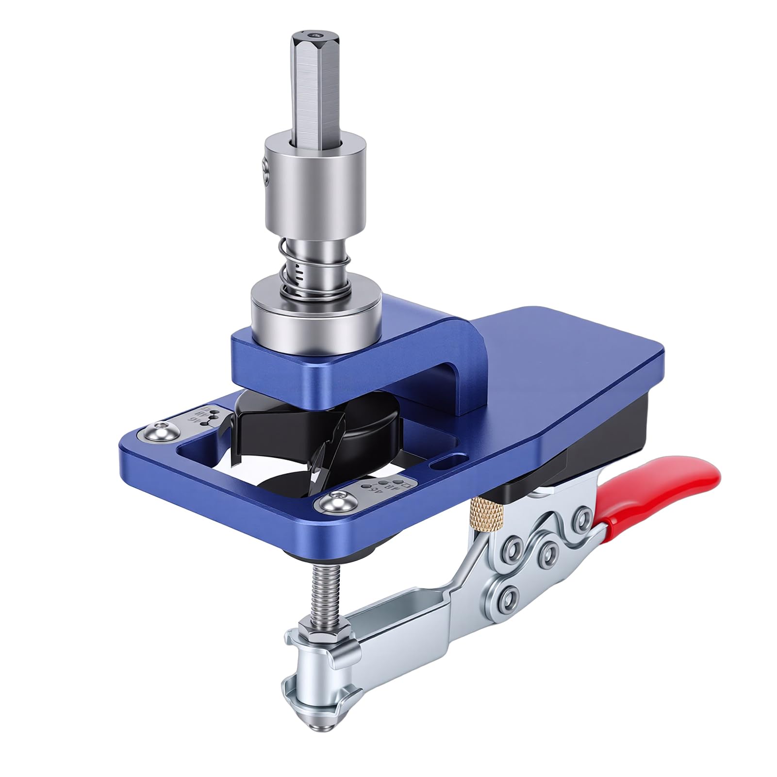 Guida per Trapano per Cerniera Regolabile in Lega di Alluminio Blu da 35 Mm, Strumento Accurato per Progetti di Lavorazione del Legno Mobili, Adatto per Cerniere di ante di