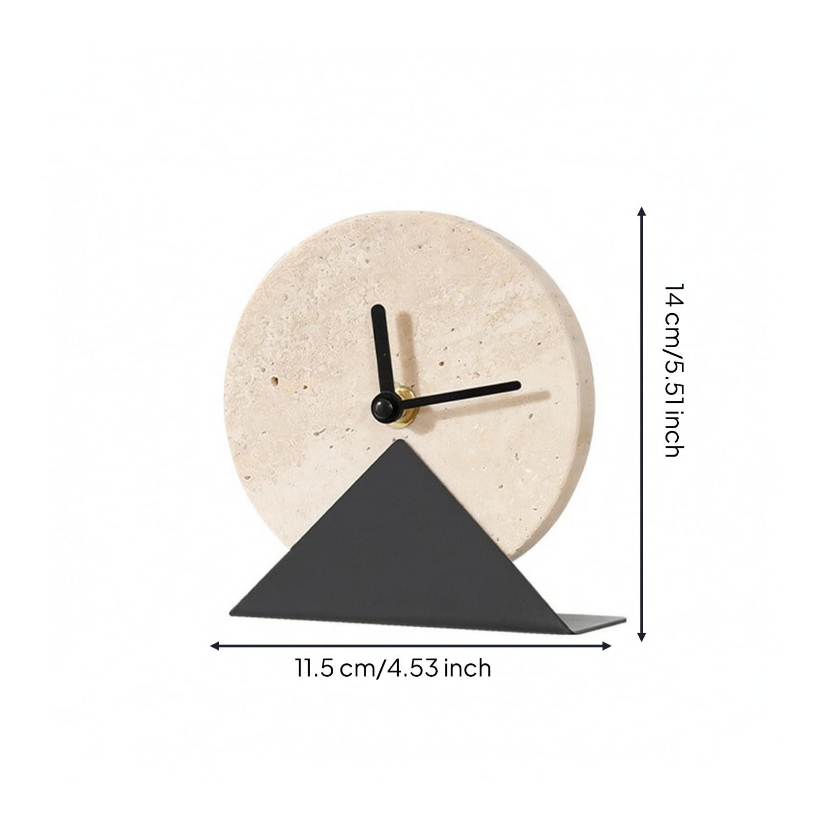 Baoblaze Reloj de Escritorio para Oficina Reloj de Mesa Reloj Analógico Reloj Decorativo Reloj de con Estructura Elegante y Lectura Precisa en Travertino E, Style to 1