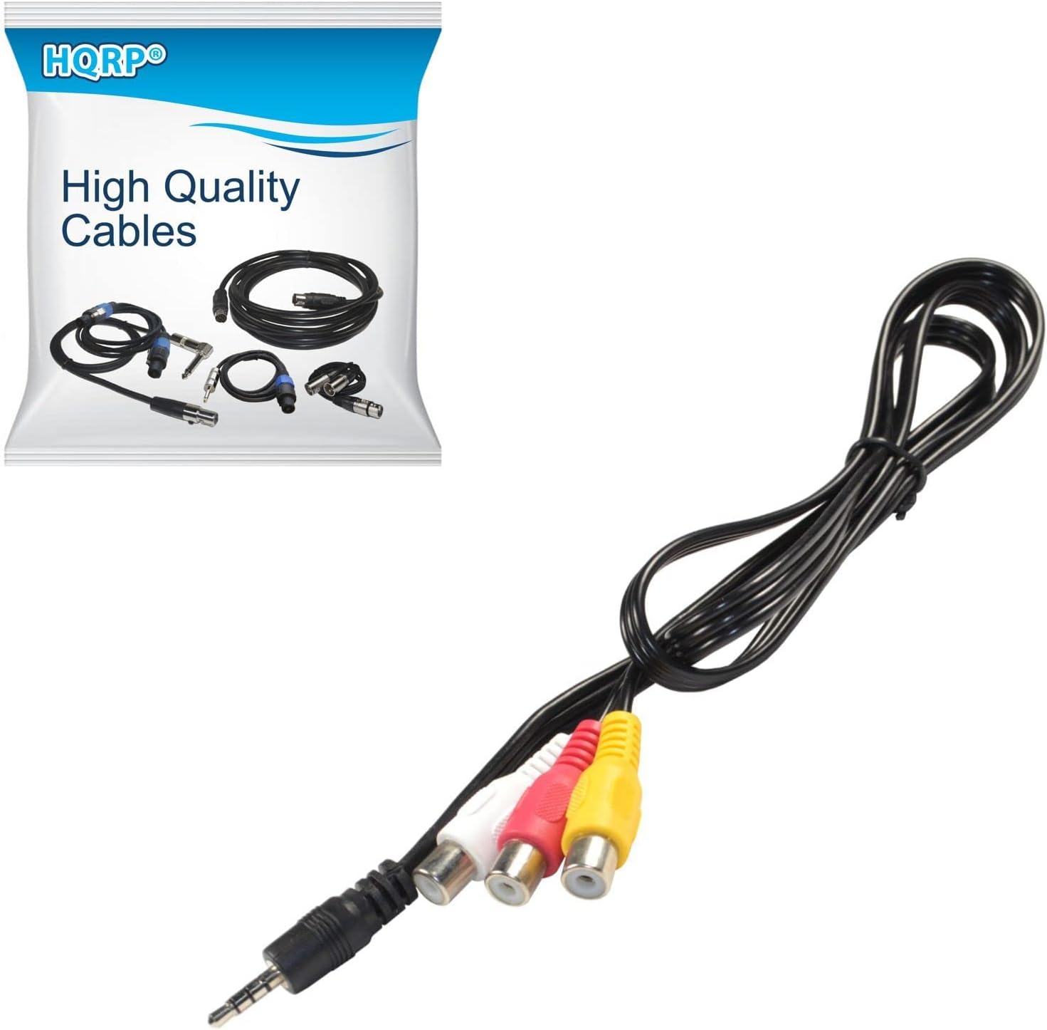 AUX 1/8" (3.5mm) Male to 3 RCA Female Cable for Pioneer CD-RM10 Replacement fits Pioneer AVIC-D3, AVIC-X3, AVH-P5900DV headunit Plus HQRP Coaster