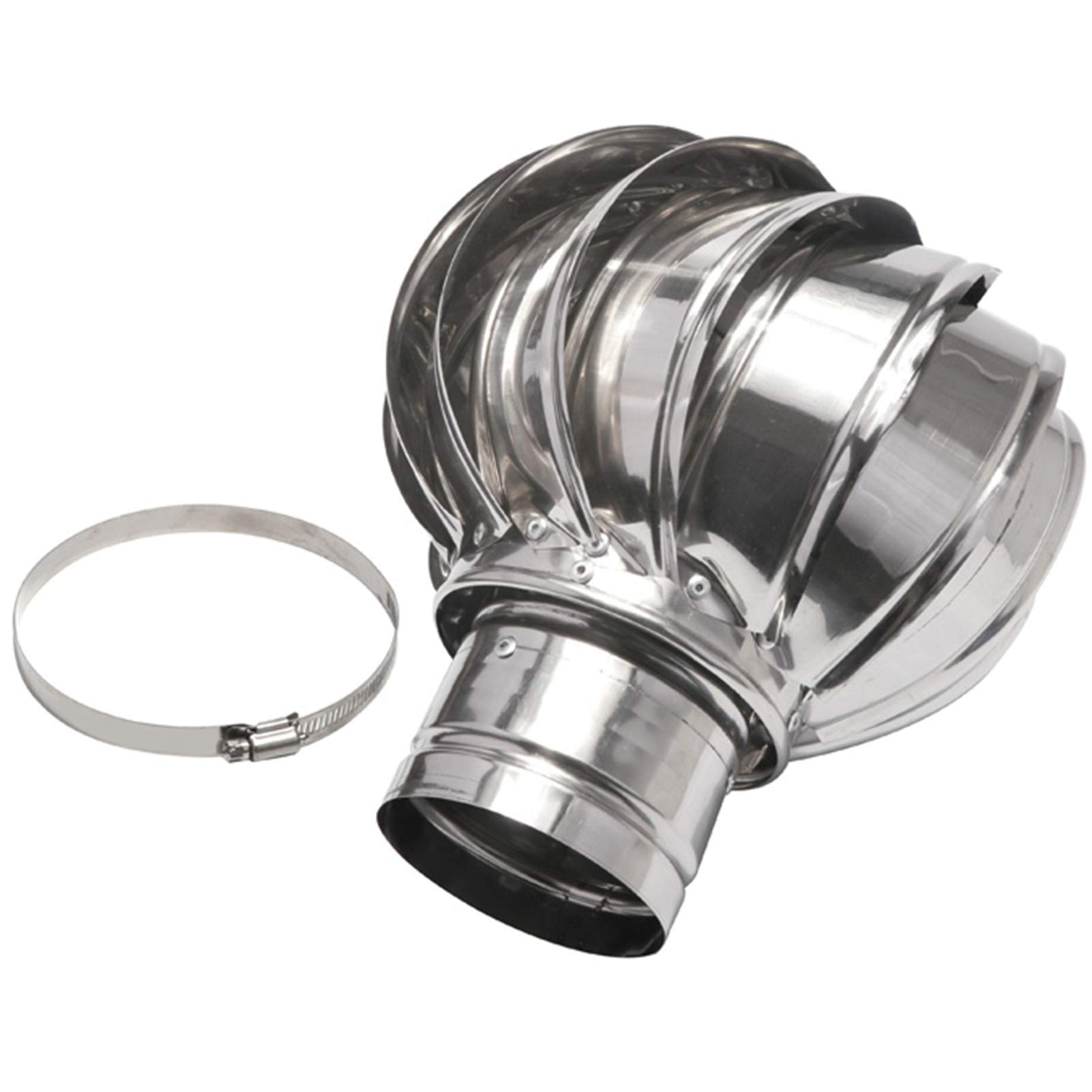 YFBCMXSKG Rotating Chimney Cowl Cap, Stainless Steel Vent Cowl Spinner Anti-Downdraught, for Chimneys and Exhaust Vents Chimney Pots (110mm)