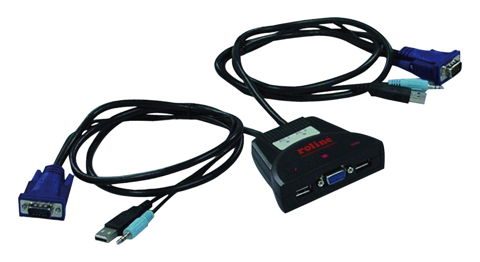ROLINE commutateur KVM « Star » 2 PC, VGA, USB, audio