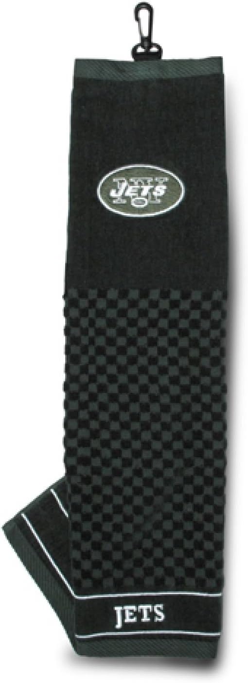 Team Golf NFL Embroidered Golf Towel, Checkered Scrubber Design, Embroidered Logo New York Jets One Size Multi Team Color