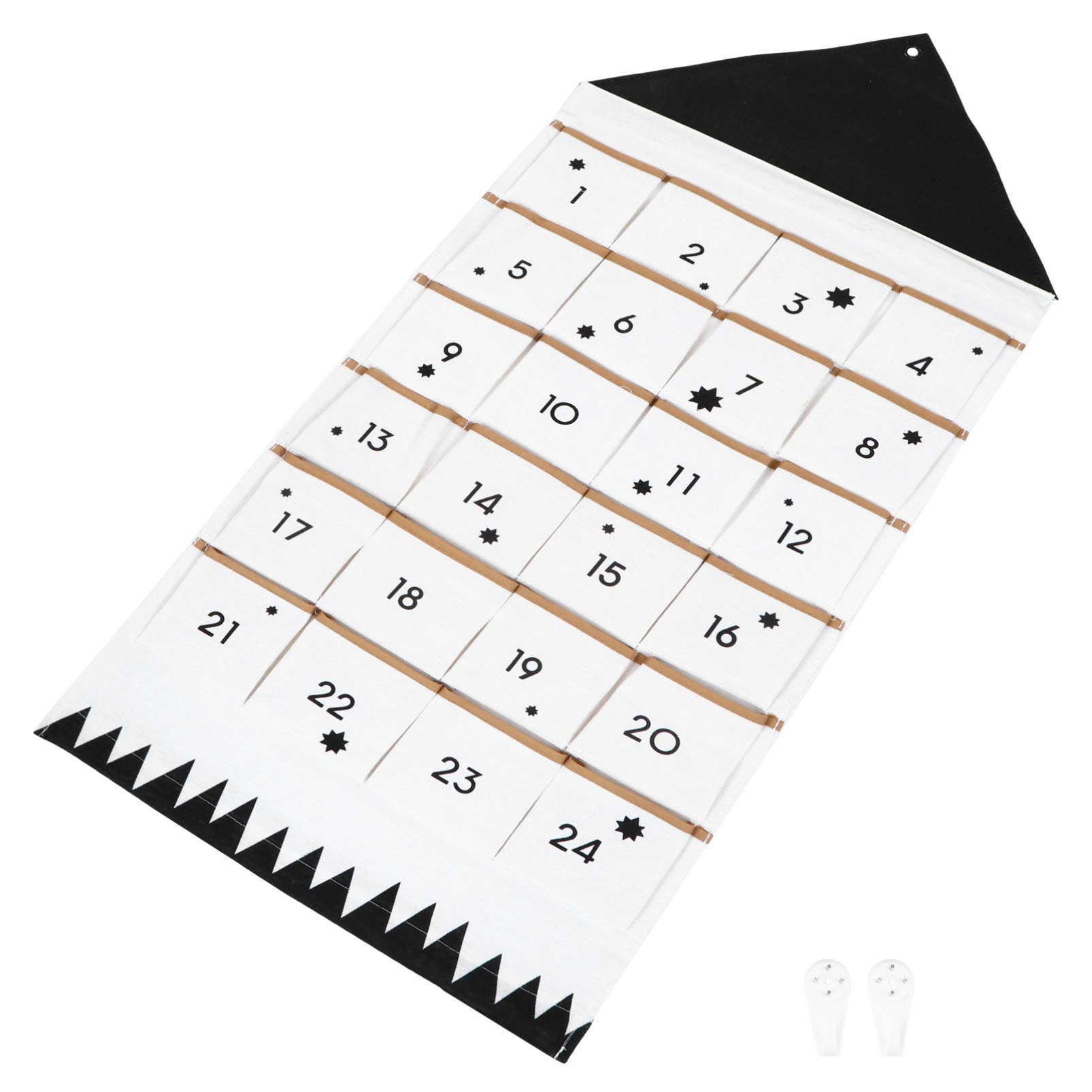 BESPORTBLE Adventskalender zum Befüllen Weihnachtskalender mit Aufbewahrung Taschen Countdown Kalender Weihnachtsschmuck Türschild Geschenke für Xmas Weihnachten Wohnzimmer Wanddeko
