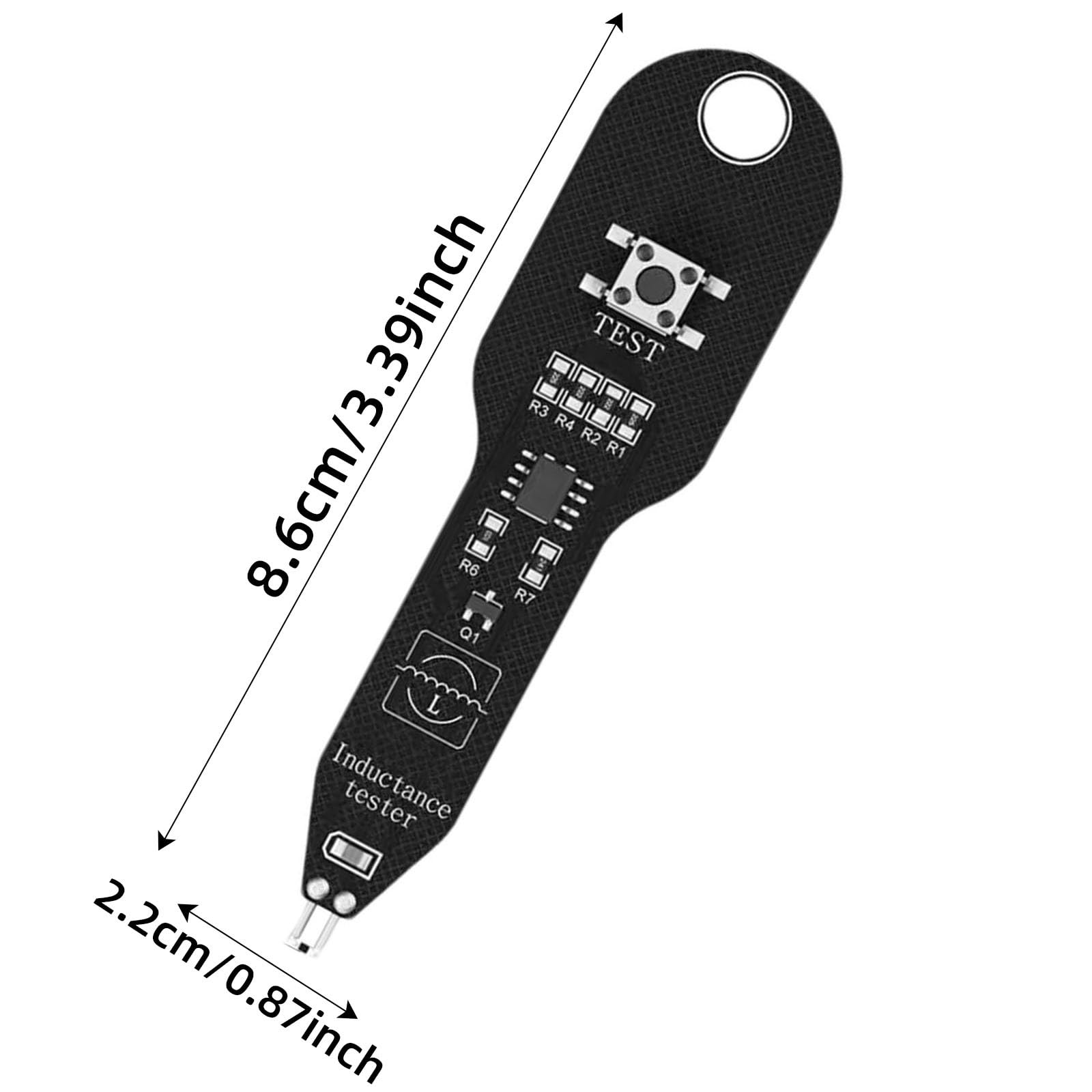 Tester di Induttanza Portatile, Mini Rilevatore Componenti Elettronici per Riparazione Scheda Madre PCB, Misuratore LCR SMD con Porta USB-C, Strumento Diagnostico Alta Precisione (A01, 8.6x2.2cm)
