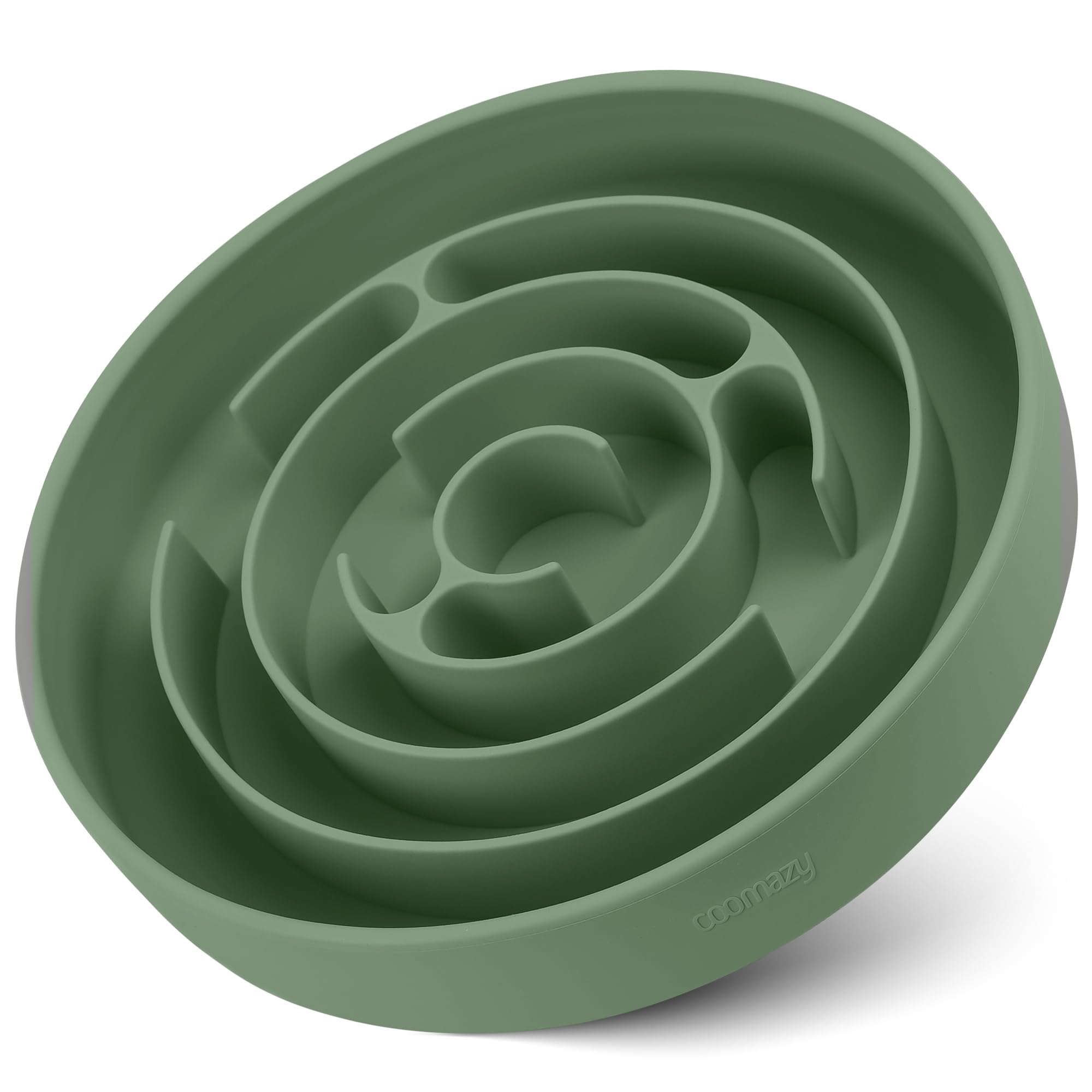 Coomazy XL Slow Feeder Bowl, Silicone Dog Bowl with Suction Cups, Slow Feeder & Non-Slip Design, Boredom and Anxiety Reducer, Suitable for Large Dogs, Avocado Green