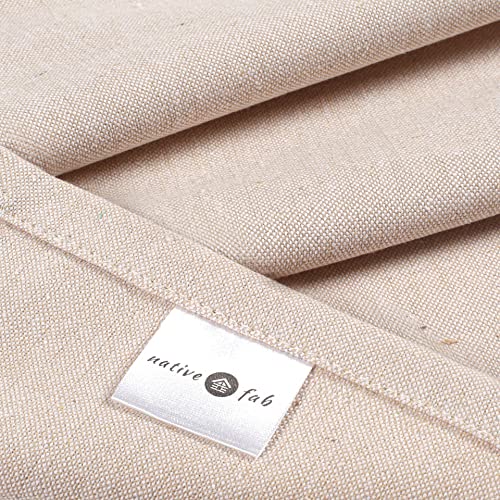 Native Fab Solid Cloth Napkin Set Of 4, 100% Chambray Cotton, Washable, Reusable Dinner Cloth Napkin 17X17 Inches, Table Decor Napkins For Dinner, Events, Beige #TOP1