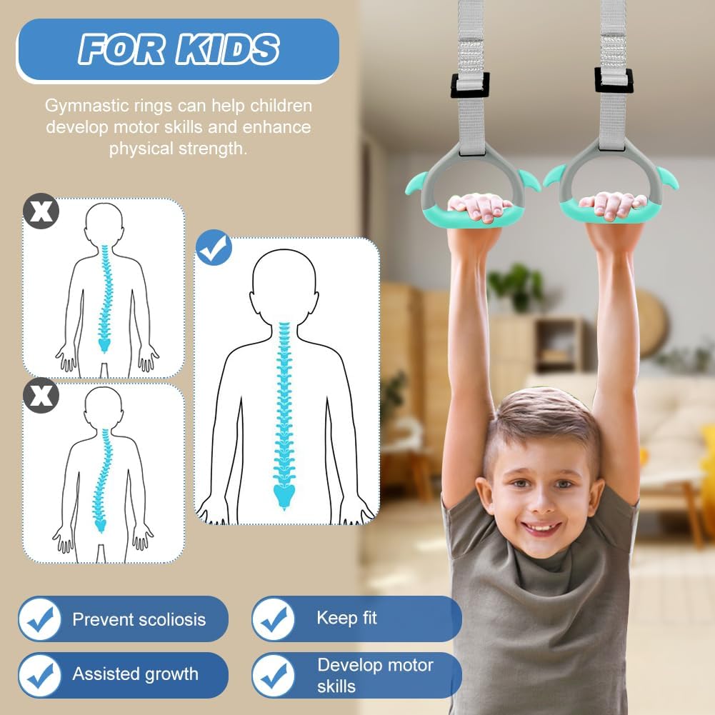 JIANWEI Gymnastics Rings for Kids Home Exercise, Martinique Ubuy
