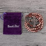 Nazareth Store Różaniec św. Michała z liną paracord, wytrzymały, naszyjnik, mocny, katolicki, z krzyżem odkupienia, rozmiar L, akrylowy, bez kamieni szlachetnych, Large, Akryl, Bez kamieni
