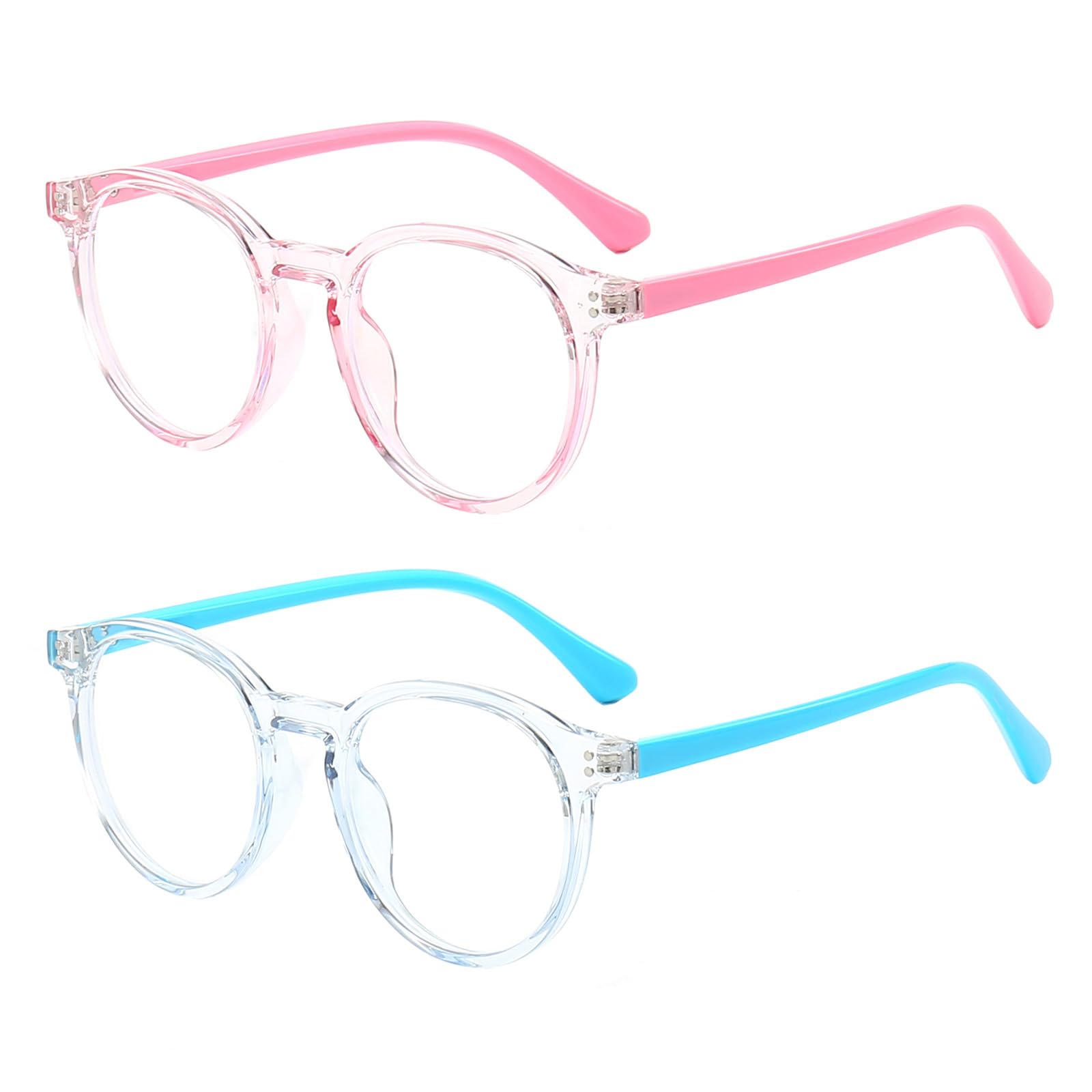 FANNYGO 2 Pack Kids Blue Light Blocking Glasses For Girls Boys Clear Computer Blocking Glasses For Boys Girls