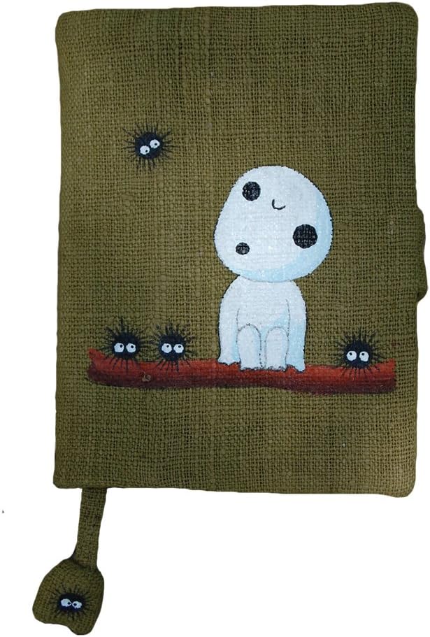 Notebook with Hand Painted on Green Cotton Cover Tree Spirit