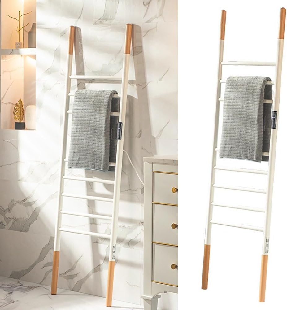 Large Freestanding 8 Bars Heated Towel Rack,4.9FT Towel Drying Shelf for Bathroom,Electric Towels Warmer with LED Display,Timer & Adjustable Temperature