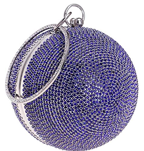 Image of Ball Shape Clutch Purse Party Handbag Rhinestone Ring Handle Evening Bag
