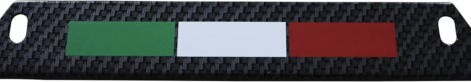 carps, (Pack of 2) Italy License Plate Frame Aluminum with Carbon Fiber Finished Screw and Caps Included Italian Flag