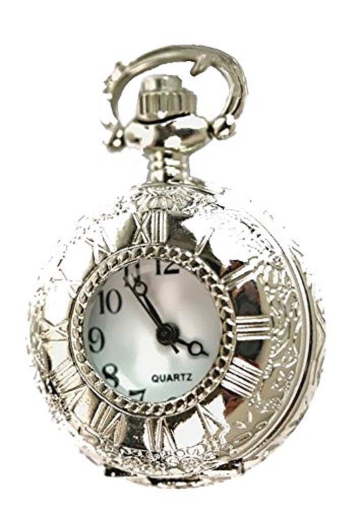Montre Gousset Pendentif Sautoir Cuivre Pour Femme, Motif Rose Gravé, Vintage