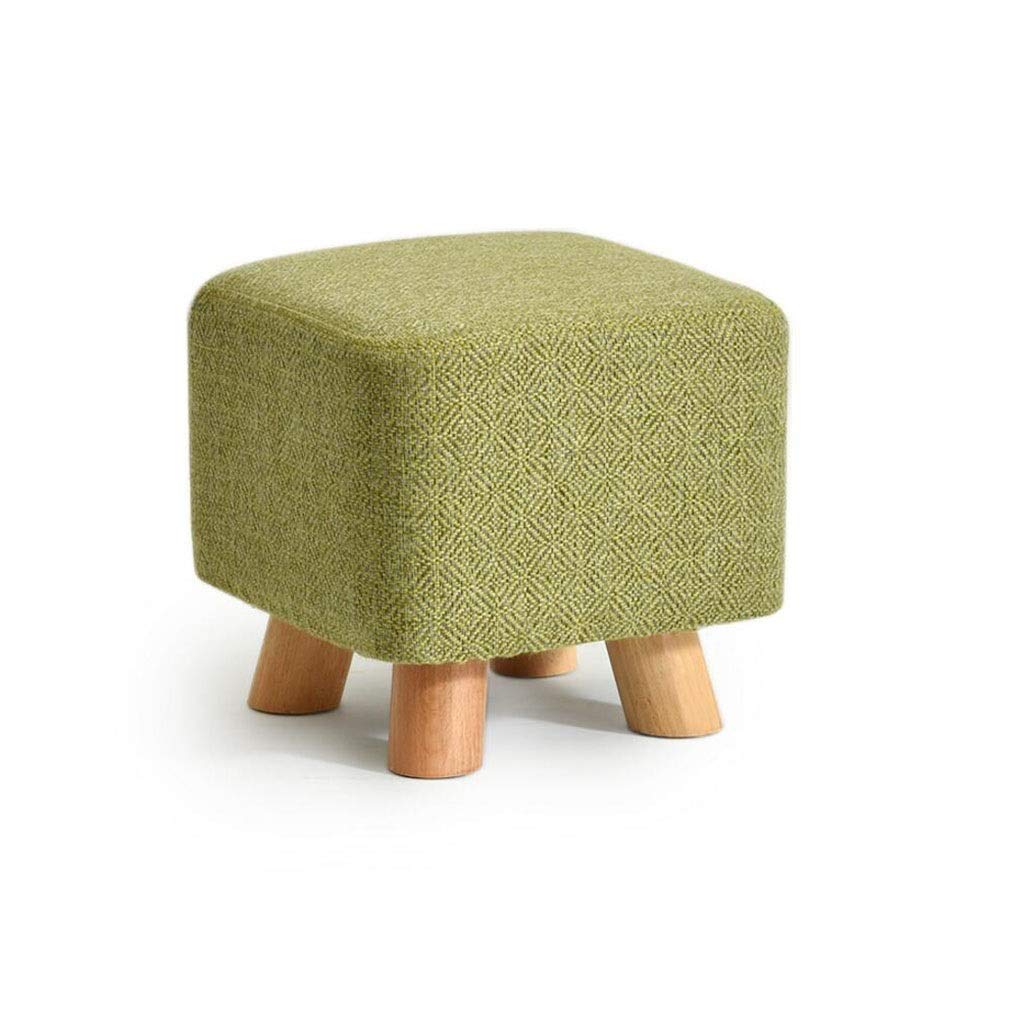 Ottoman Repose-Pieds Rembourré en lin et bois massif pour un confort d'assise optimal