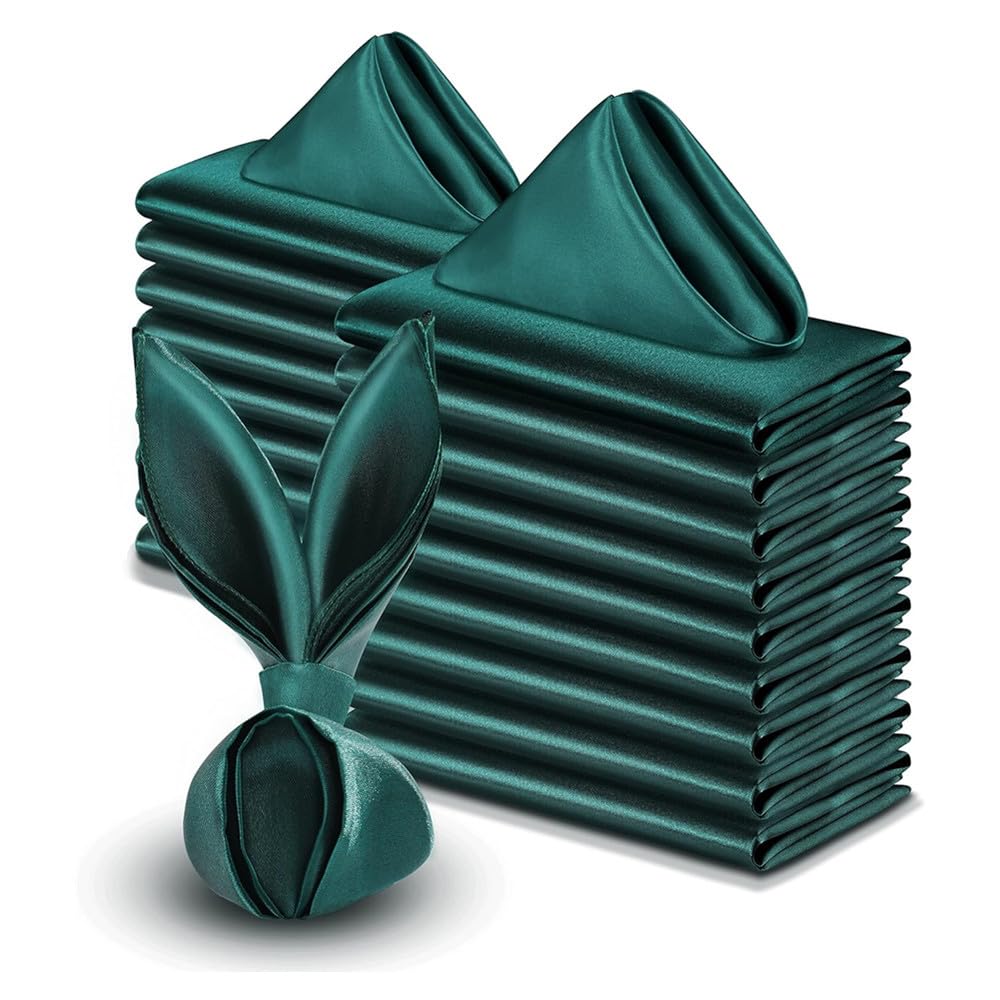 Cloth Dinner Table Napkins, Soft ester Dinner Napkins Multicolor 40x40cm 10pcs(10pcs Dark Green)