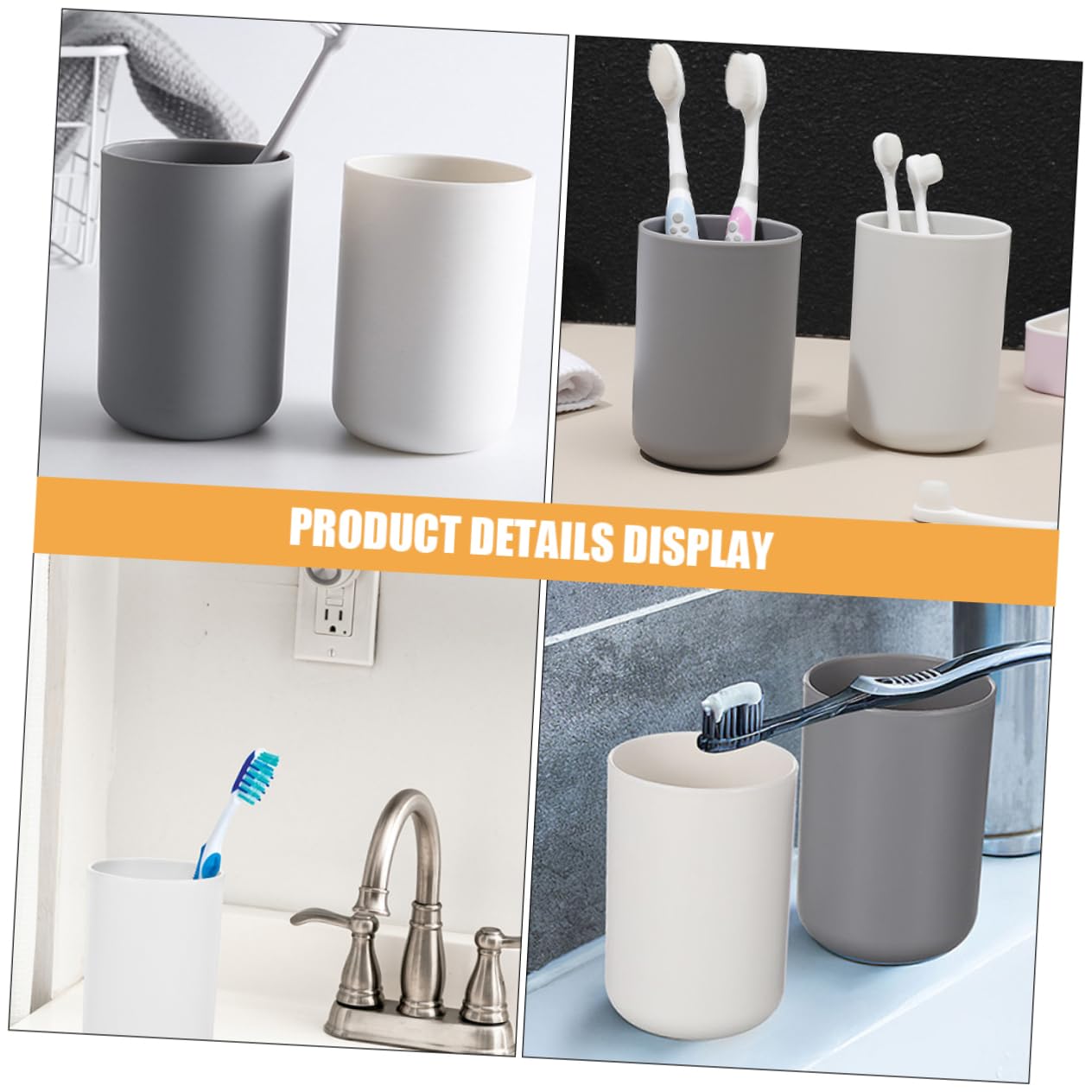 12pezzi Tazze da Lavaggio per Spazzolino Resistente Elegante per Bagno e Viaggi Antigoccia e Durature