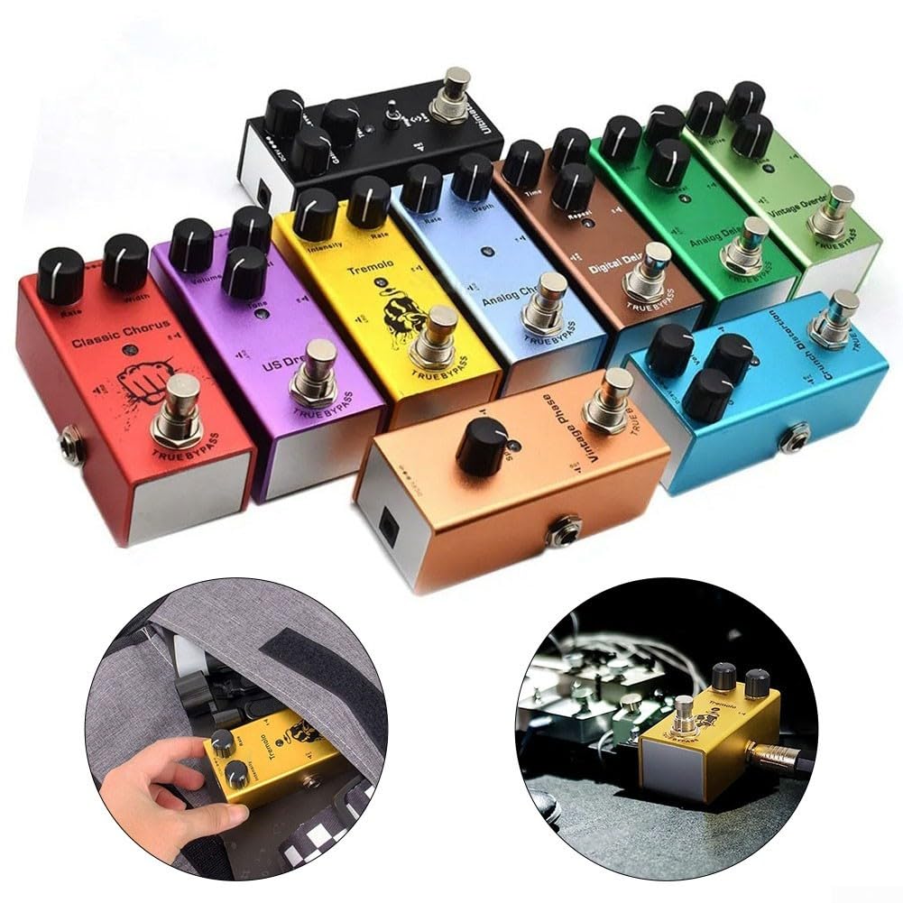Zoegneer Efectos de guitarra analógica Chorus Digital Delay Tremolo Pedal de guitarra con overdrive vintage (E)