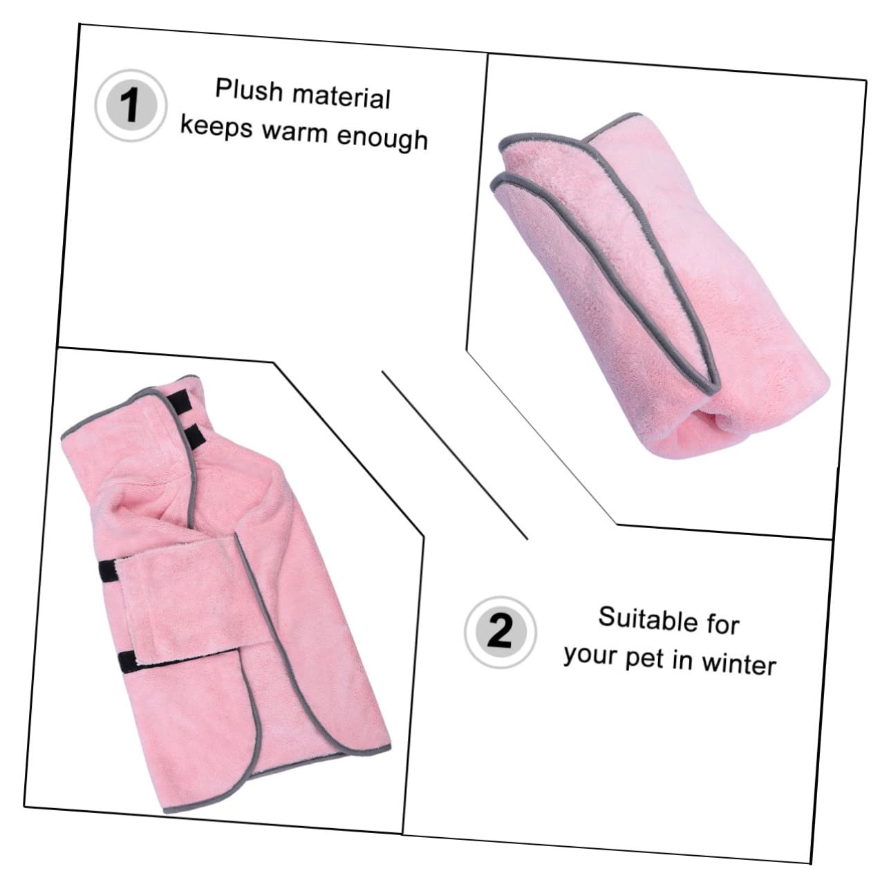 Toddmomy 3 Pièces Peignoir pour Chien de Bain pour Chien Serviette pour Chien Super absorbante Peignoir Chiot Absorbant Robe de séchage pour Animaux de Compagnie Rose