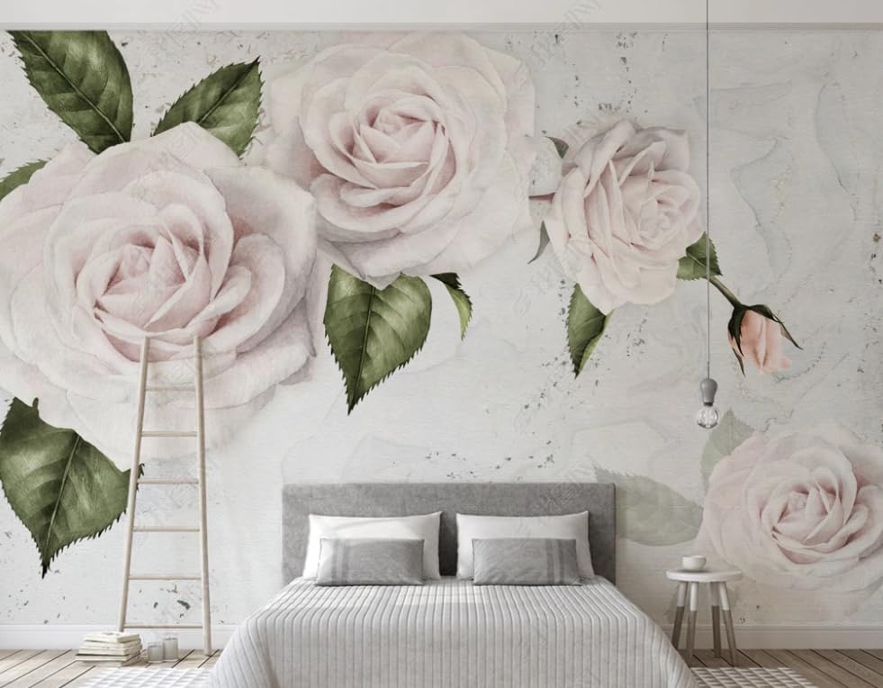 Papier peint intissé peinture à l'huile de fleurs 350x256 cm