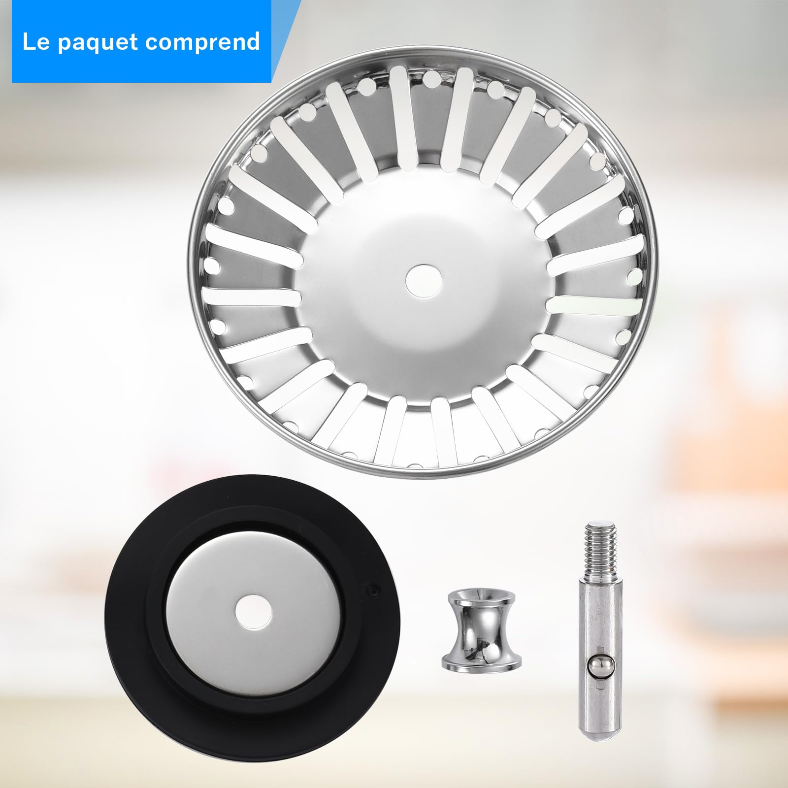 Bouchon d'évier en Acier Inoxydable 84mm 2 Pack Remplacement pour Cuisine