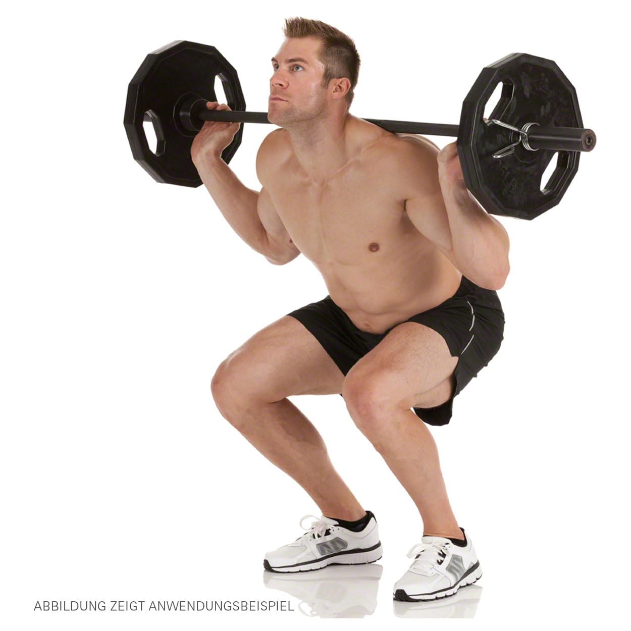 Sport-Tec Olympia Hantelscheibe mit Gummiüberzug und Griff, Krafttraining, Fitness, Bodybuilding, Kraftsport, Muskelaufbau, Powerlifting, 1,25 kg, 2,5 kg, 5 kg, 10 kg, 15kg, 20 kg, 25 kg/Stück