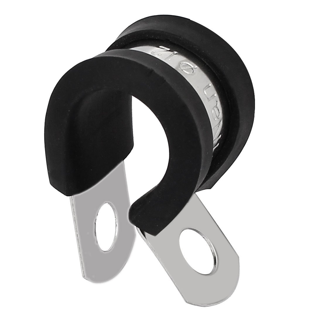 Aexit 12mm Dia Clamps EPDM Rubber Lined P Clips Cable Hose Pipe Clamps Strap Clamps Holder 2pcs
