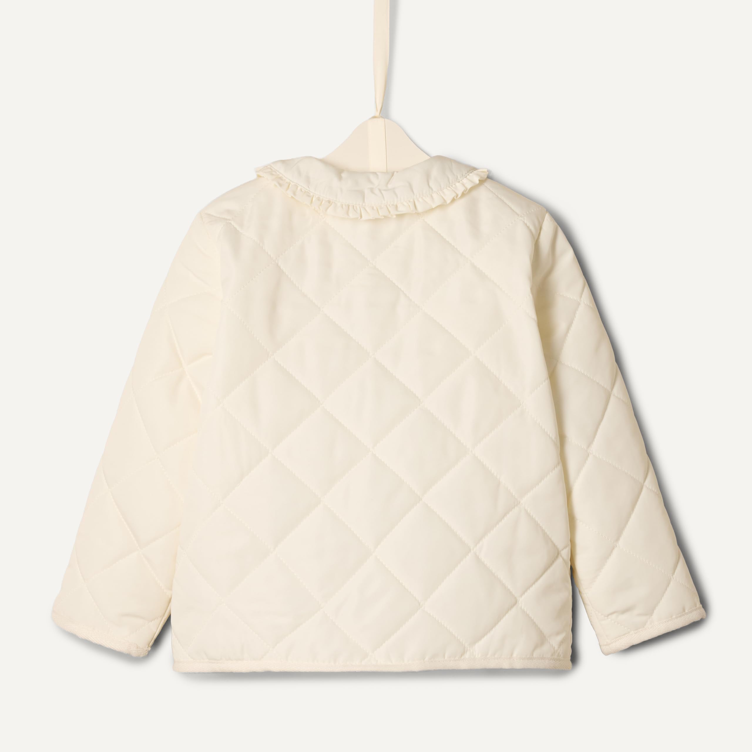 Amazon Essentials x Sofia Grainge Chaqueta Acolchada con Volantes Bebé y Niña Pequeña