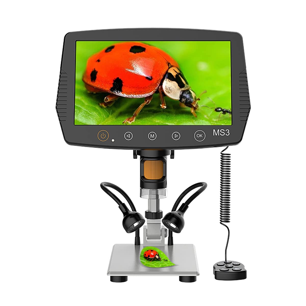 Observación con microscopio Lcd Soporte de microscopio de video de pantalla 3 2GB TF Tarjeta 1000X Microscopio digital 1080p con soporte de aleación de control
