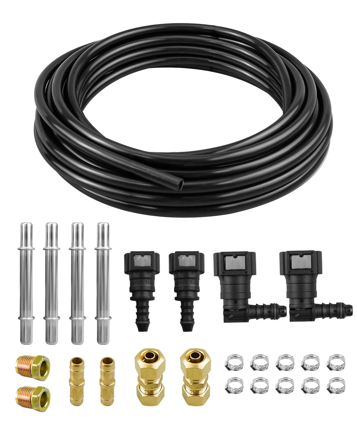 Kit di Montaggio della Linea di Carburante, 1,8 m, 0,9 cm, Universale, Kit di assemblaggio con Spina Finale, Tubo di Alimentazione Manuale, Kit di lampadine fuoribordo e connettori per serba
