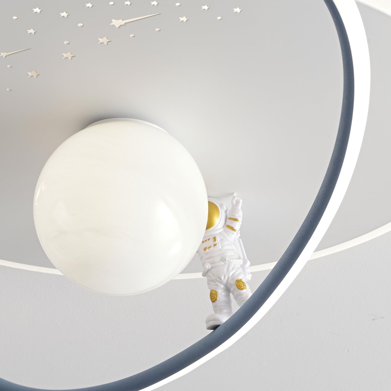 AHXIAOZN Plafoniera Cameretta Bambini Dimmerabile, Lampada Da Soffitto A LED Per Bambini con Telecomando, 3000-6000K, Lampada Soffitto Camera da Letto Astronauta per Bambino Ragazzi