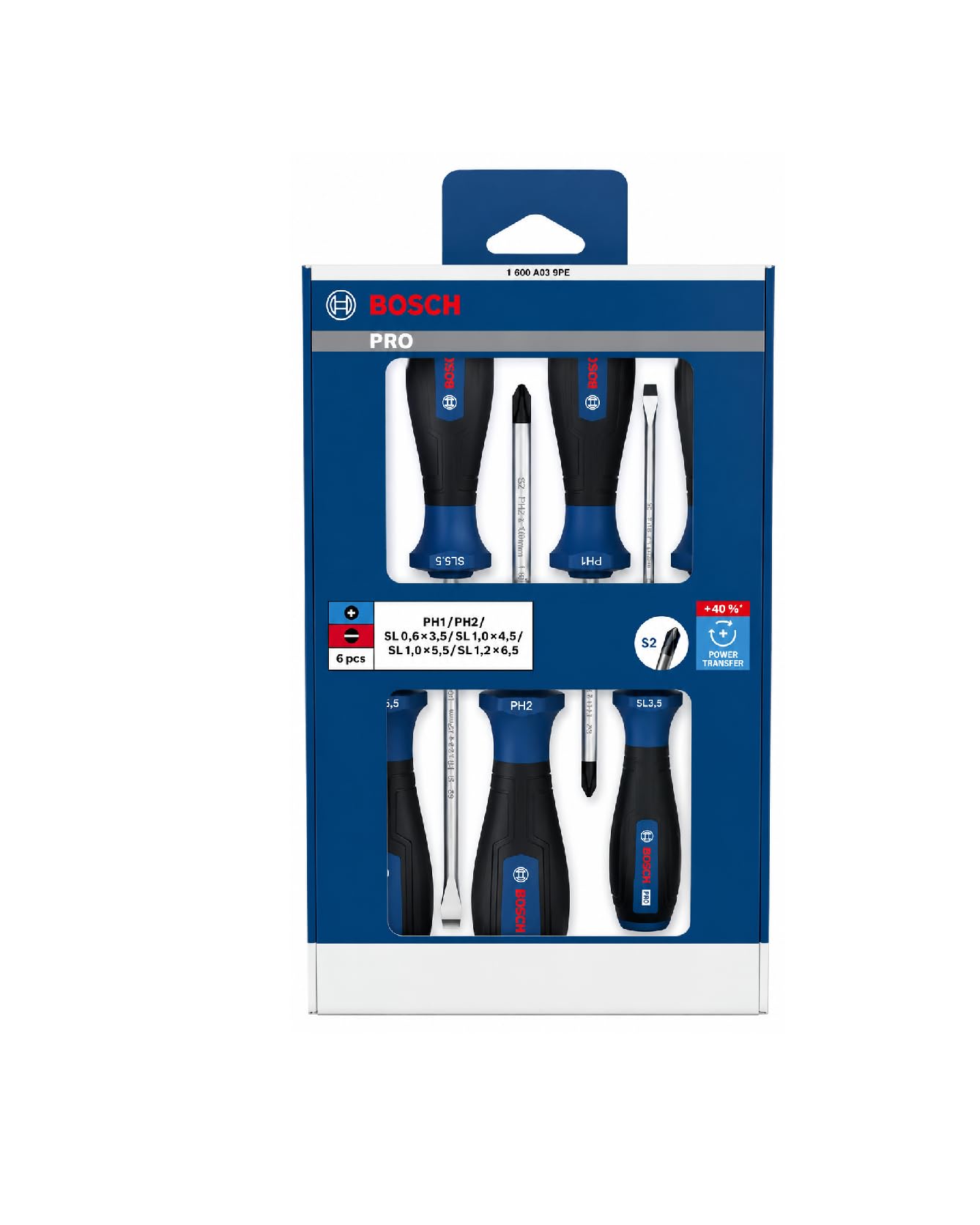 Bosch Set di cacciaviti PH/SL PRO, 6 pz.