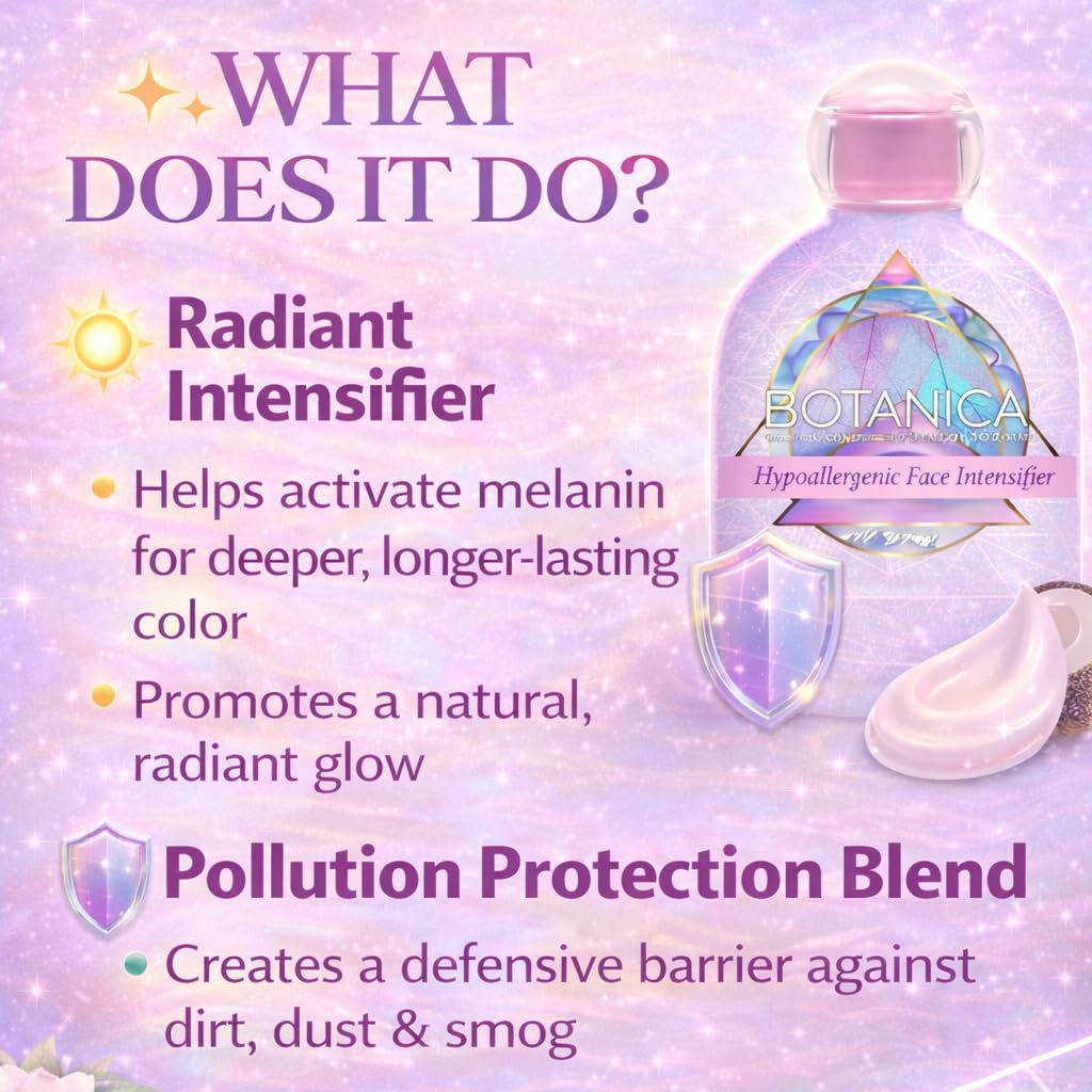 Pollution Protection Hypoallergenic Facial Intensifier Tanning Lotion with Natural Bronzer and Tyrosine 3 fl oz