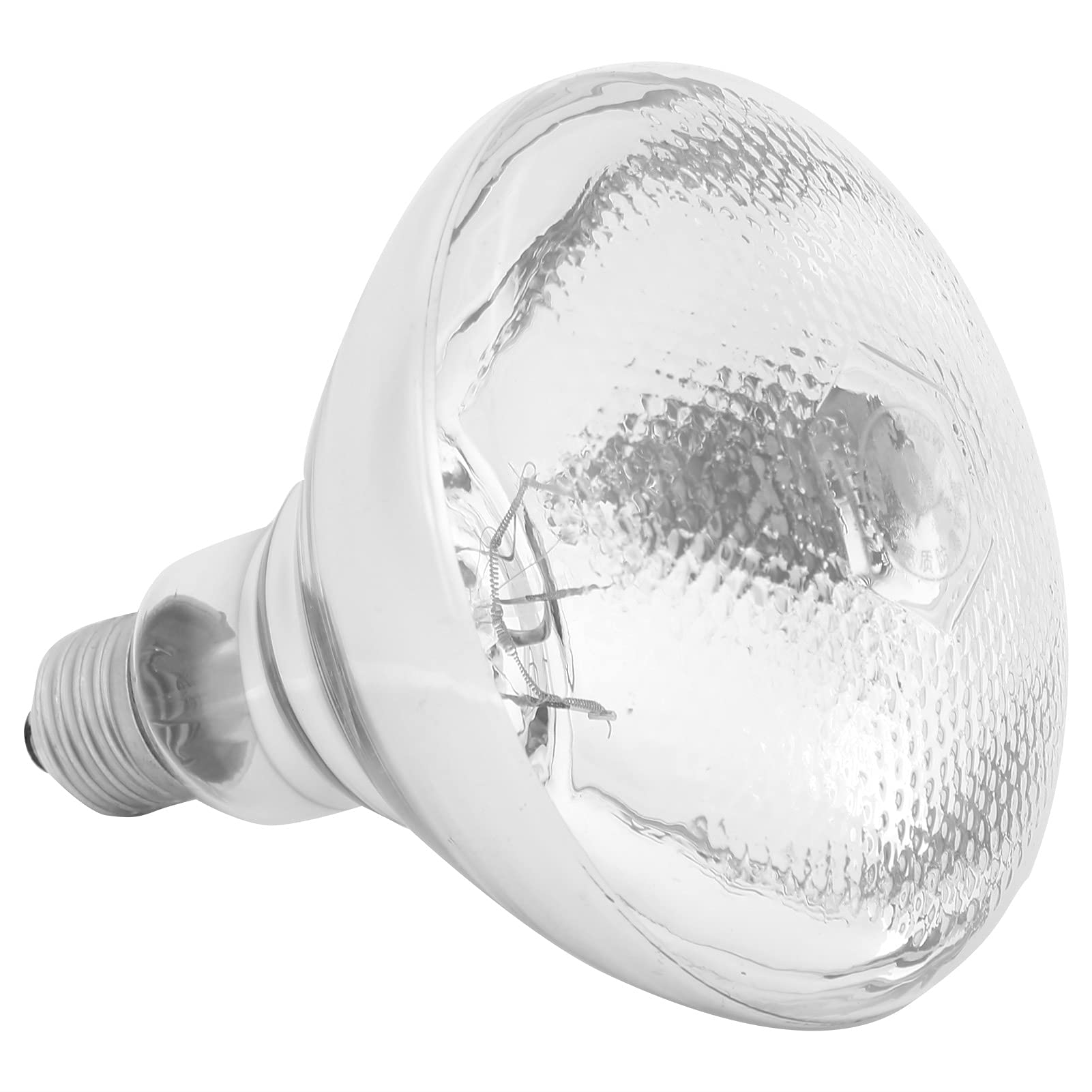 Akozon Lampada riscaldante per allevamento, lampada riscaldante per allevamento da 250 W Lampadina per isolamento a infrarossi a temperatura regolabile 220 V‑240 V (vaiolatura in vetro bianco AR38) An