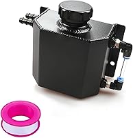 Vista 10 de Tanque Universal de Desbordamiento del Depósito de Refrigerante 1l Tanque de Expansión del Radiador de Refrigerante de Aluminio Plateado