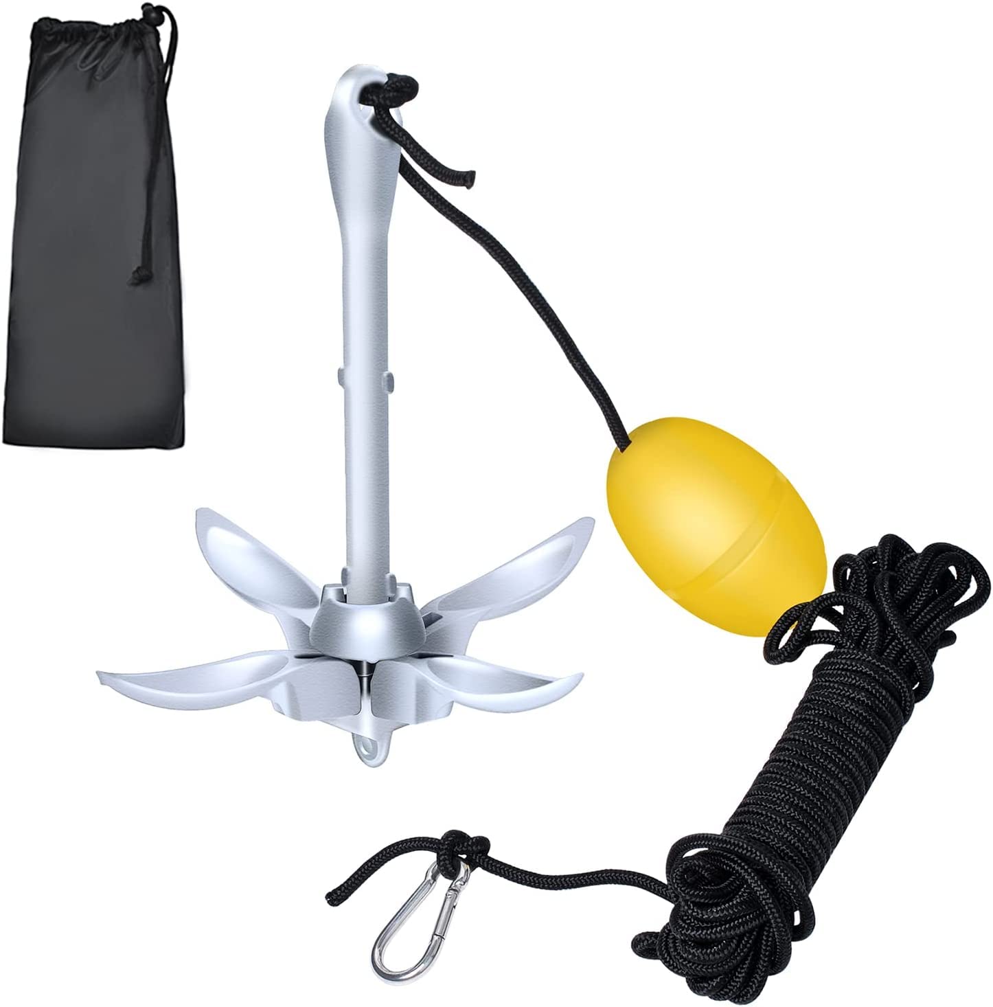 Kit de Anclaje de Barco Portátil Plegable para Canoa Kayaks Barcos Veleros