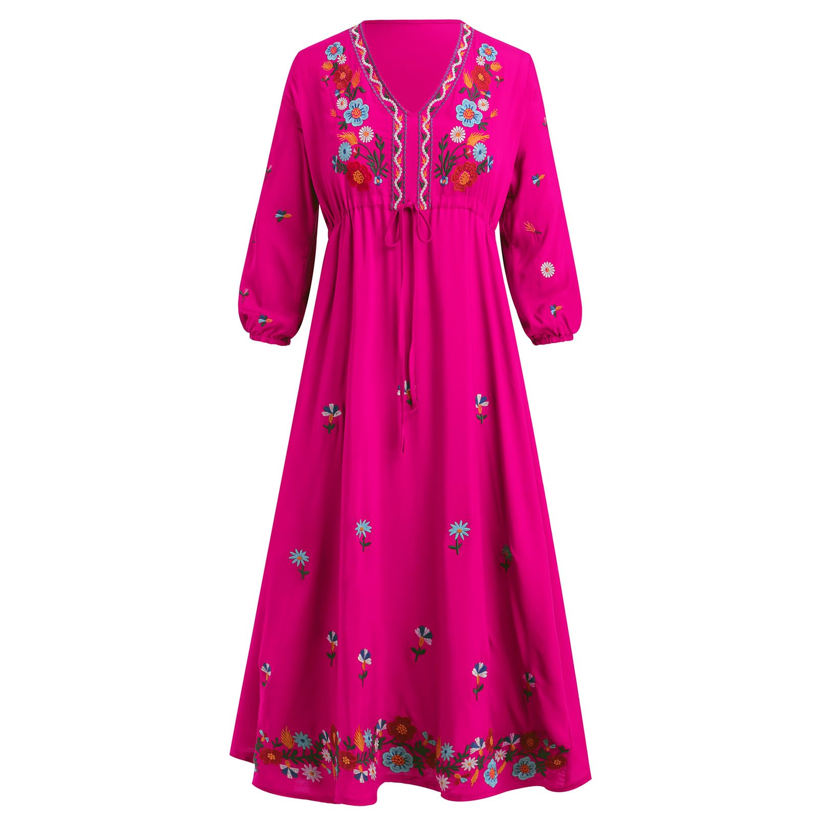 sachin and babi light blue dress Odasdomexican Dress For Women Traditional Fiesta Peasant Dress Embroidered  Floral