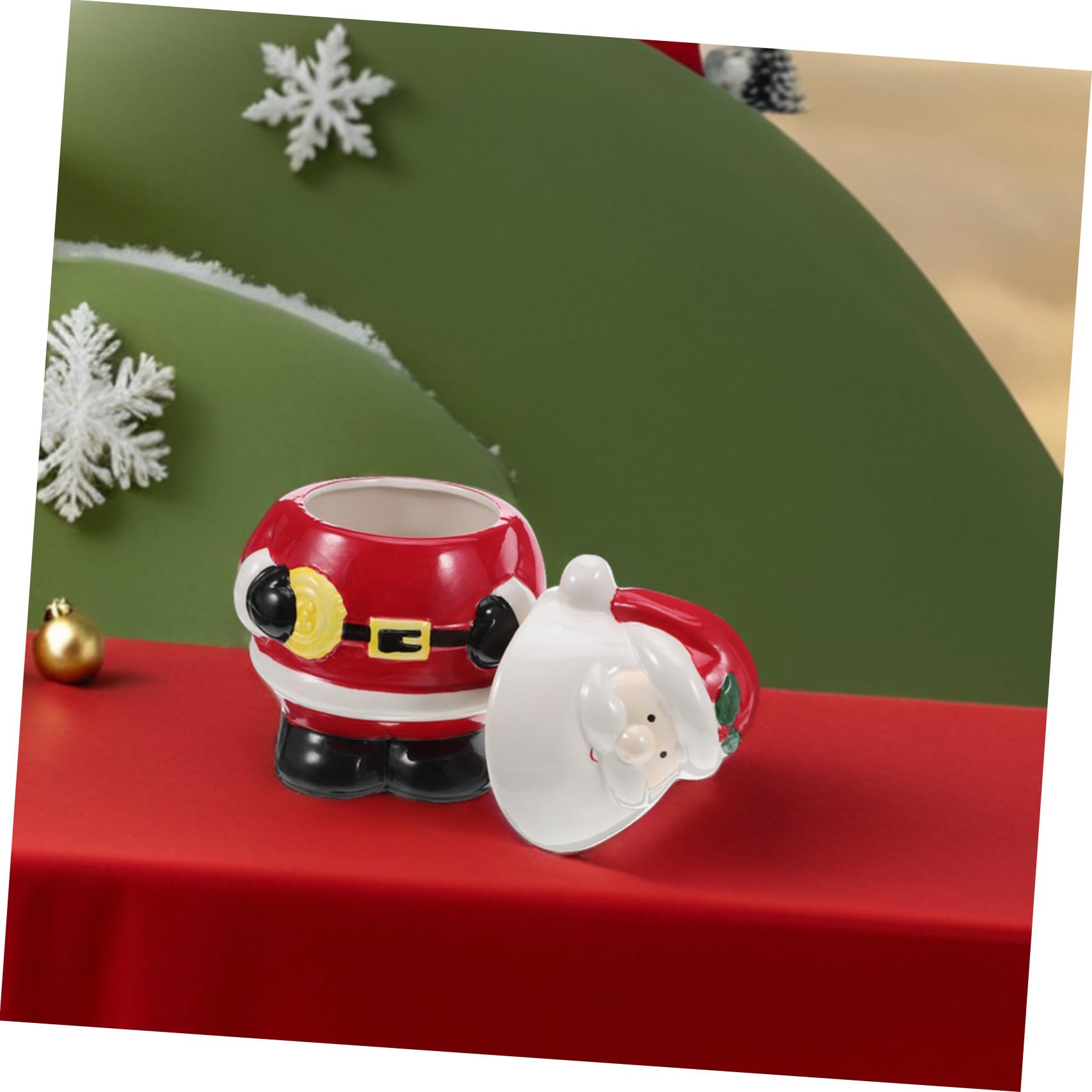 GLEAVI Boîte à Biscuits de Noël Céramique Motif Père Noël pour Bonbons et Chocolats pour Décoration de Fêtes Rangement