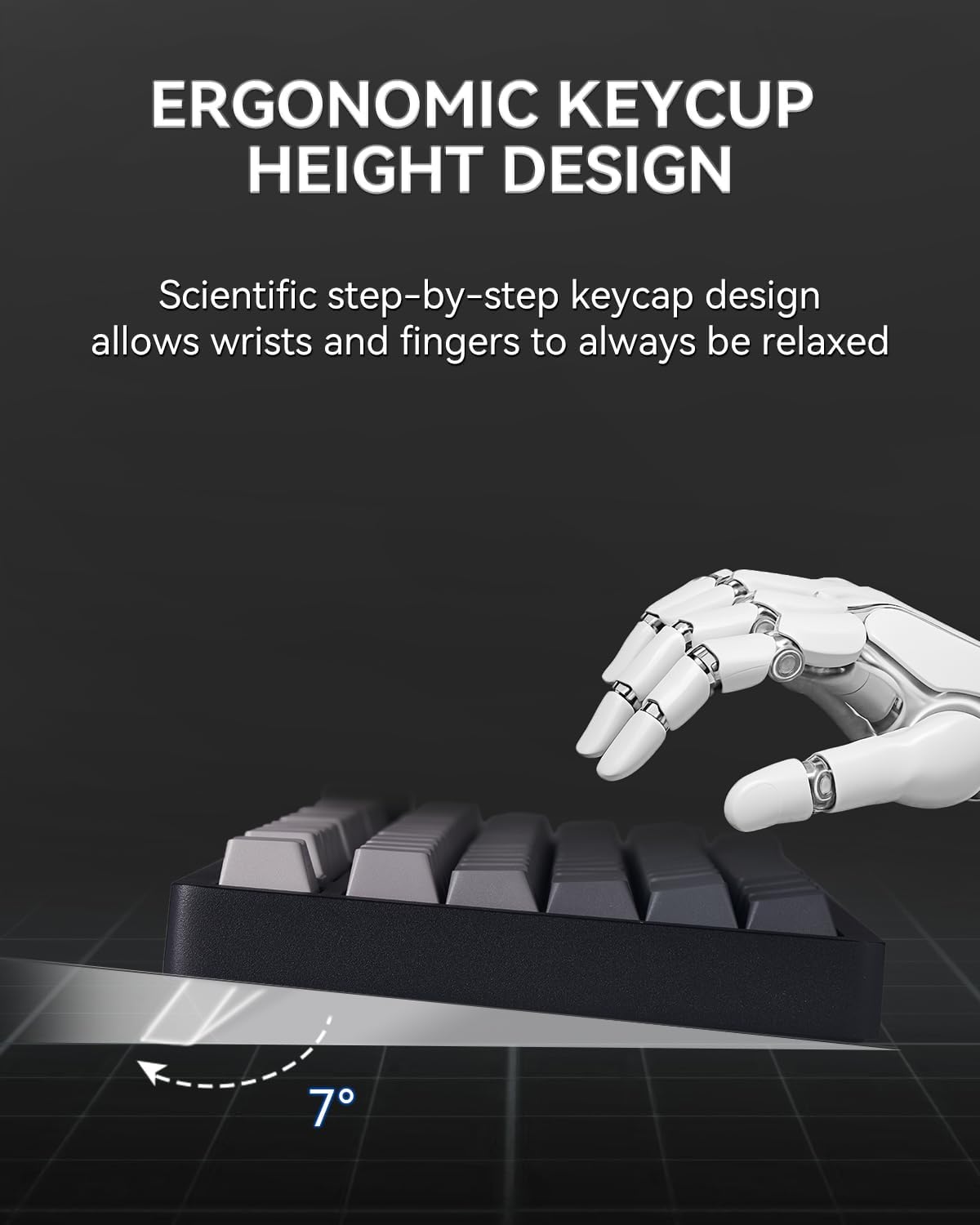 LEOBOG HI75C Pro Mechanical Keyboard, 75% Hot Swappable Gaming Keyboard with Five-Layer Knob, Bluetooth/2.4GHz/USB-C Wireless Keyboards for Windows/MAC/iOS/Android - Reaper Switch, Grey - Image 6