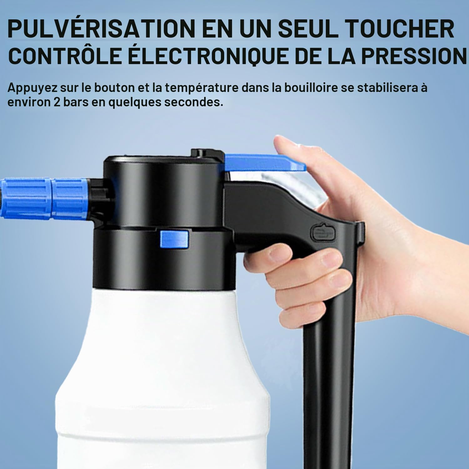 VOBOR Pulvérisateur à Mousse Électrique, 1.5L Batterie USB C Rechargeable, sans Fil Canon a Mousse Voiture pour Nettoyage de Voitures, Roues, Vitres