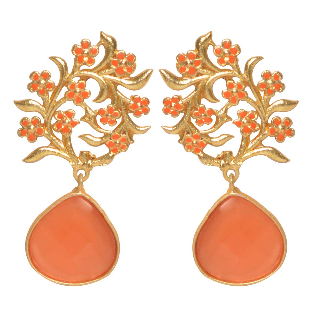 Bella Store Handmade Meenakari Flower Brass Stone Wedding Stylish Earrings For Women And Girls (B08RBNBDC4) Amazon Price History, Amazon Price Tracker