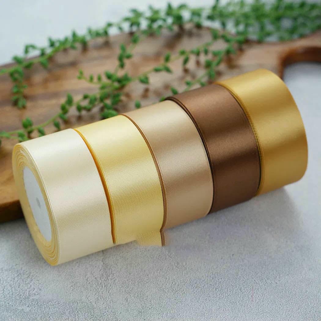 25 Yards Satinband 50 mm 38 mm 25 mm 15 mm 10 mm 6 mm für DIY-Verpackungen, Seidenbastelbedarf, Nähzubehör, Partydekoration, Glitzer-Silber, Breite 50 mm
