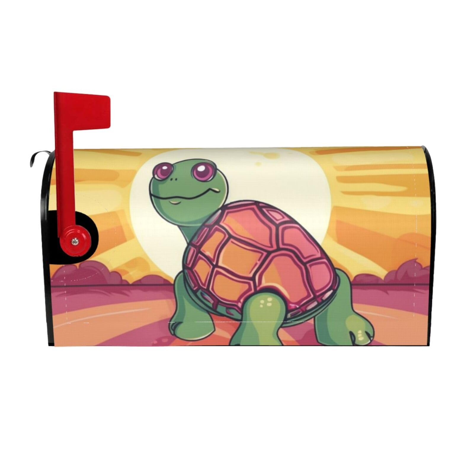 Turtle in The Sun Mailbox Covers Magnetic Wraps Post Letter Box Cover Garden Home Decor 25.5x21 in