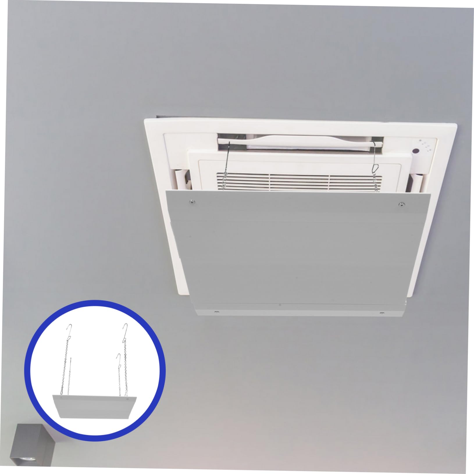 Deflettore Vento per Condizionatori Quadrato Bianco, Acciaio Inox Abs