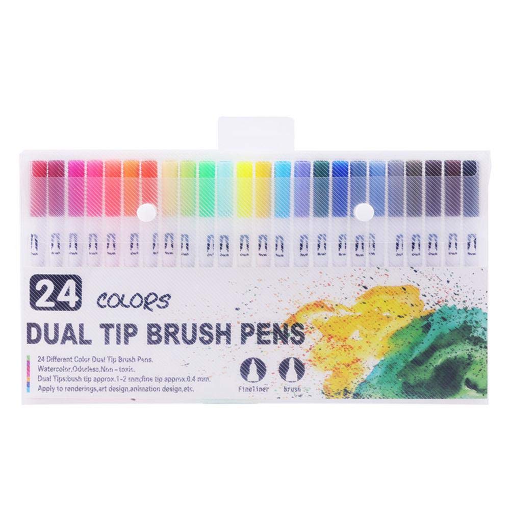 Yeldou Dual Tip Watercolour Painting Brush Marker Pens Set (Multicolour) -24 Pieces (B07VMCSGS3) Amazon Price History, Amazon Price Tracker