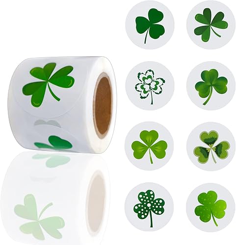 Calcomanías del día de San Patricio de 1.5 pulgadas, sombrero de trébol de la suerte, calcomanías de decoración irlandesa, etiquetas autoadhesivas