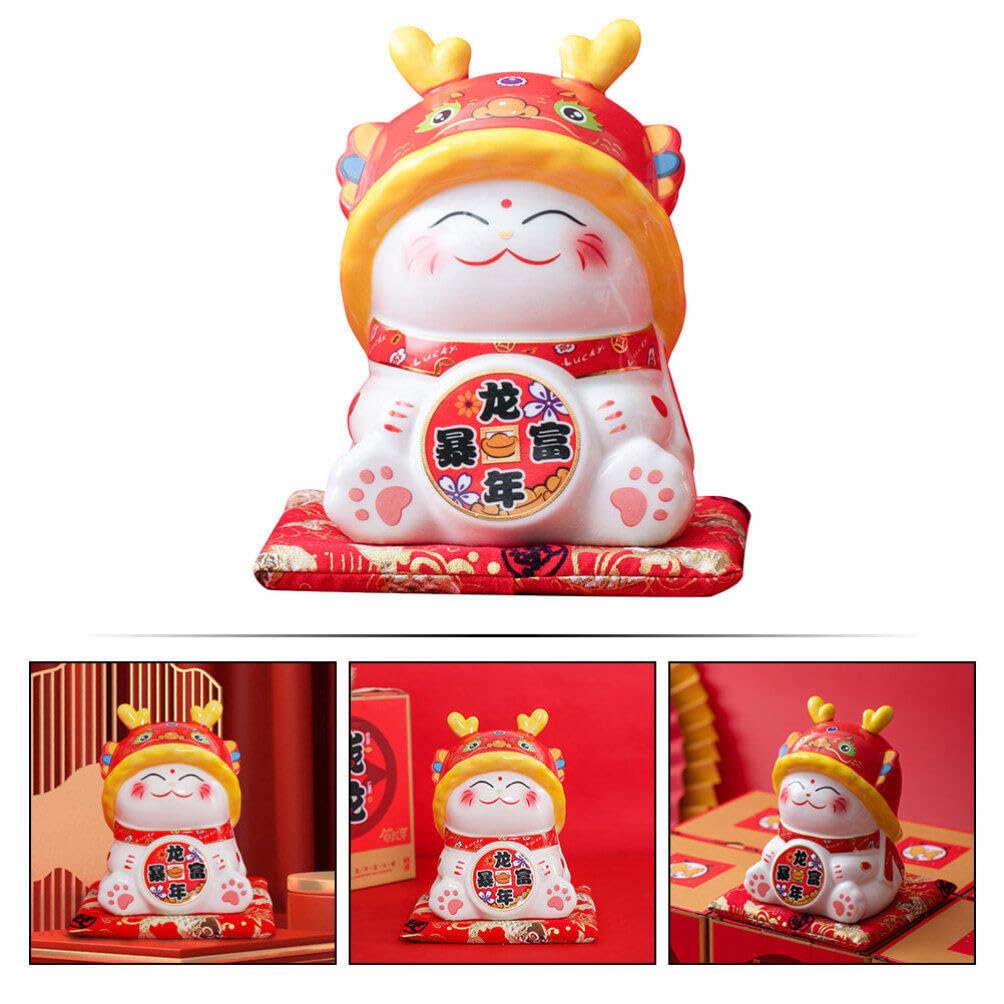 Glückskatze Spardose Aus Keramik Dekorative Maneki Neko Figur Mit Vielseitiger Nutzung Für Münzen Geldscheine Stilvolle Tischdekoration Für Katzenliebhaber