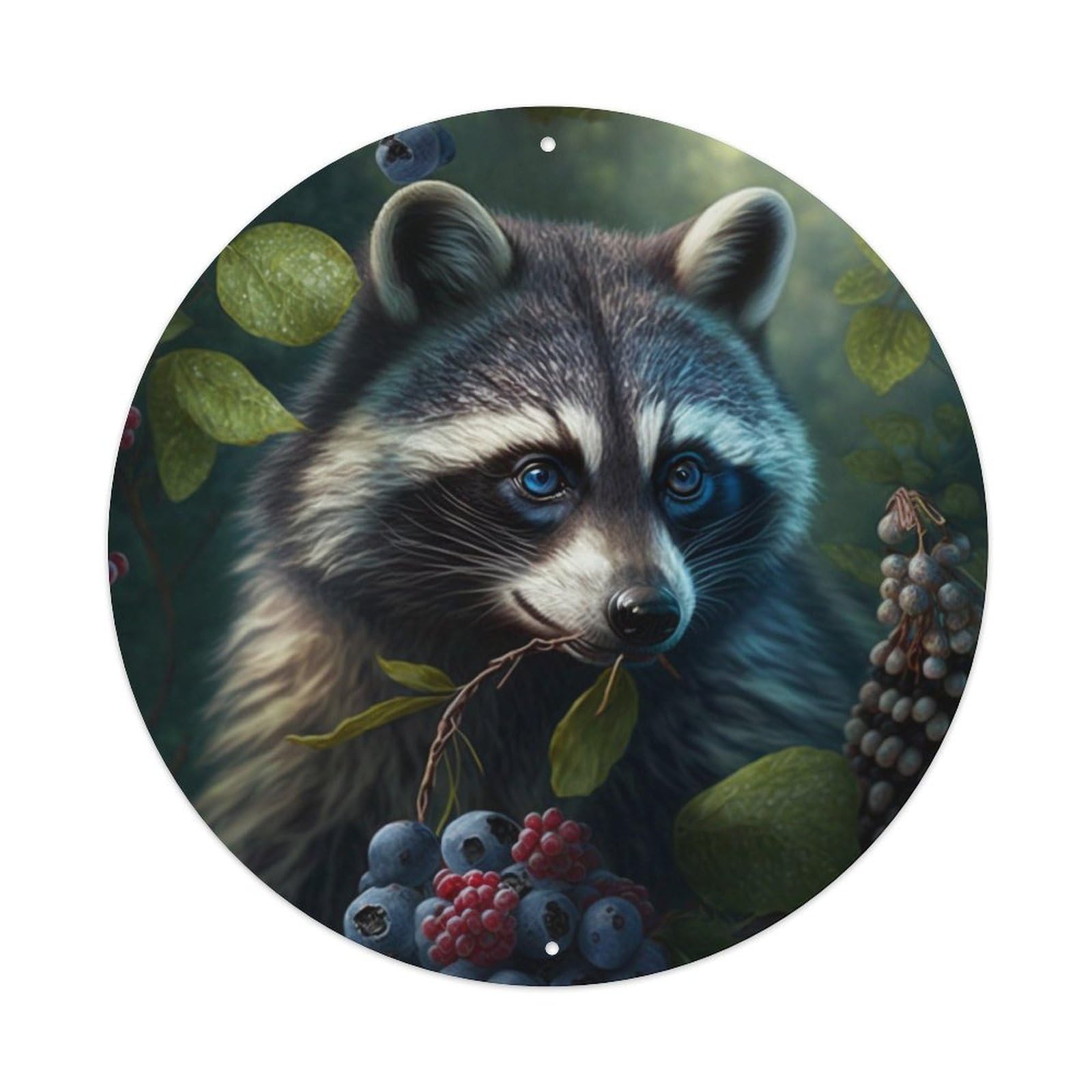 Animals Artwork Cute Raccoon Vintage Metal Tin Sign Plaque Wall Decor for Cafe, Club Bar, Office, Garden Metal Poster 8x8Inch