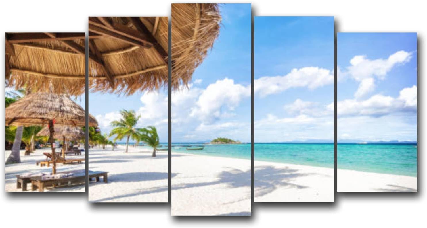 5 Pieces Canvas Wall Art Prints Asian tropical beach